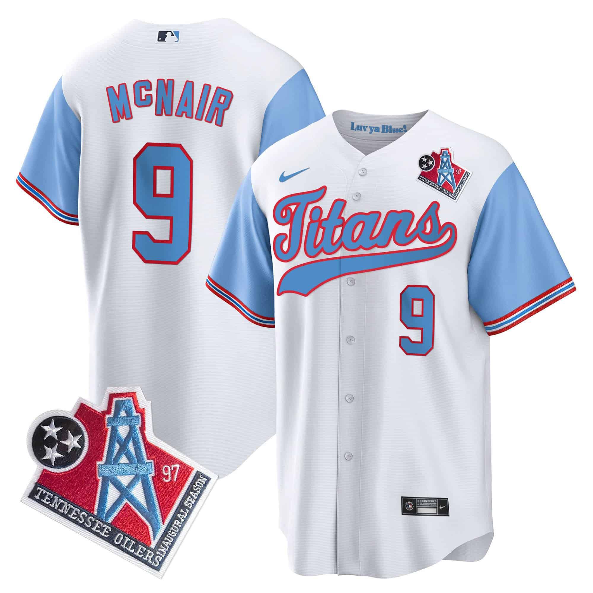 Men Tennessee Titans #9 Mcnair White Nike 1997 Throwback Limited Cool Base NFL Jersey style 1